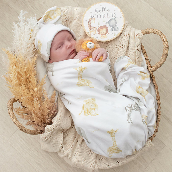 Living Textiles | Hello World Gift Set - Savanna Babies