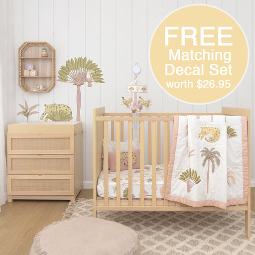 Living Textiles | 4-Piece Nursery Set - Tropical Mia + Free Matching Decal Set - Lozza’s Gifts & Homewares 