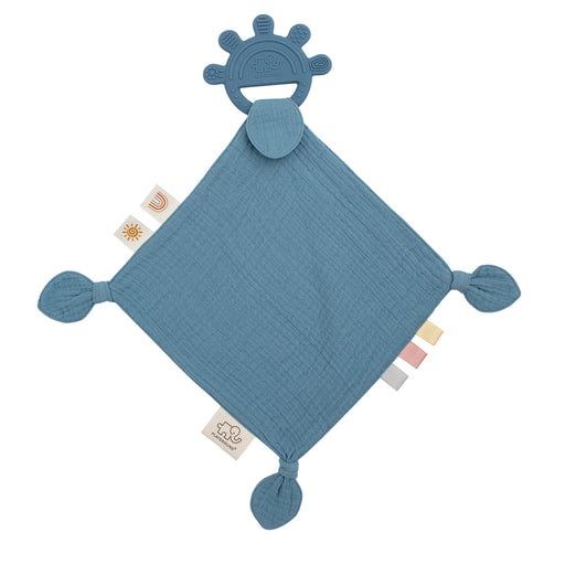 Playground by Living Textiles | Silicone Comfort Teether - Steel Blue - Lozza’s Gifts & Homewares 