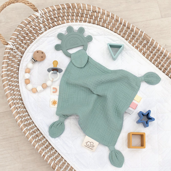 Playground by Living Textiles | Silicone Comfort Teether - Sage - Lozza’s Gifts & Homewares 