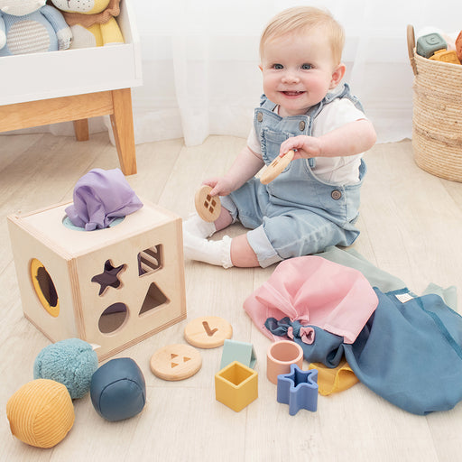 Living Textiles | 4-in-1 Sensory Cube - Lozza’s Gifts & Homewares 