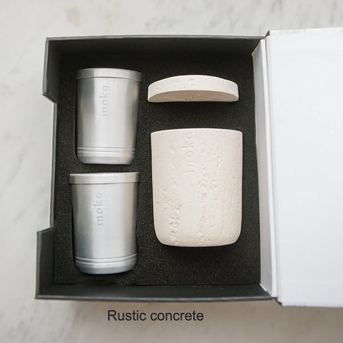 Inoko | Small Concrete Vessel & Two Candle Refills