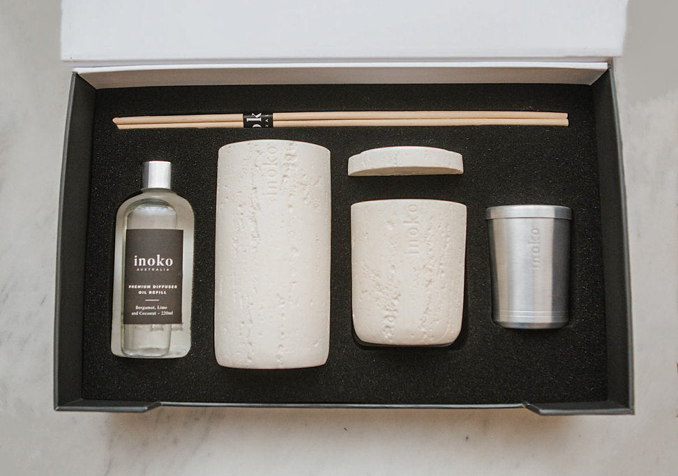 Inoko | Concrete Candle Gift Set - Multi - Lozza’s Gifts & Homewares 