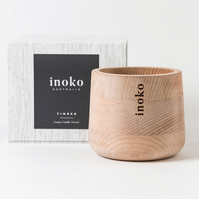 Inoko | Timber Candle & Vessel - Large - Lozza’s Gifts & Homewares 