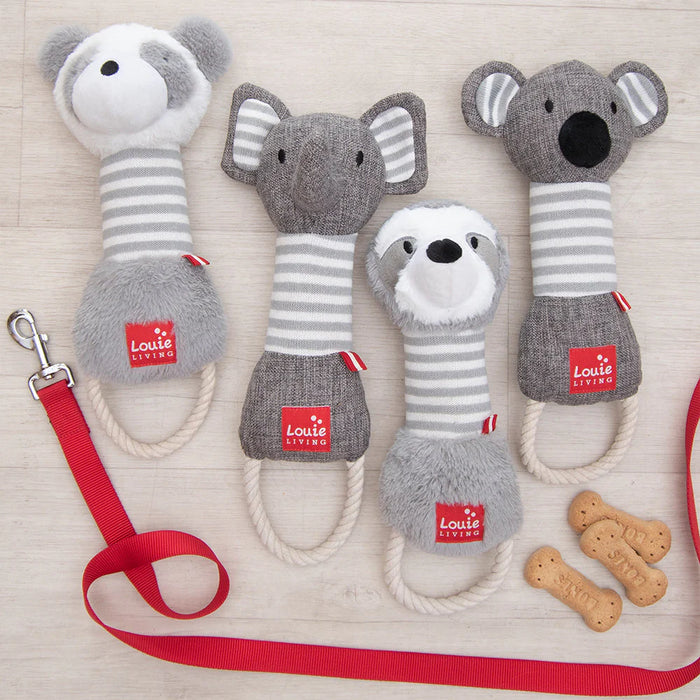 Pozo the Panda Dog Toy – Durable Plush with Rope Handle & Squeaker 36cm