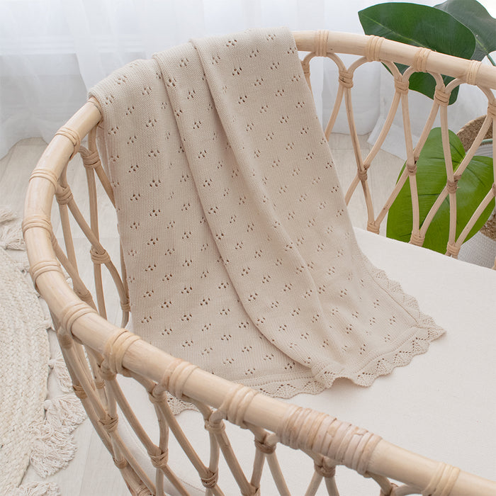 Living Textiles | Bamboo Cotton Heirloom Blanket - Sand - Lozza’s Gifts & Homewares 