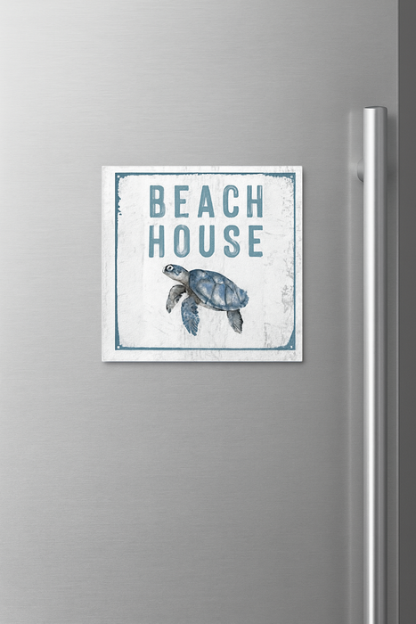 Fridge Magnets Coastal Turtle  4 Pack - 8x8cm