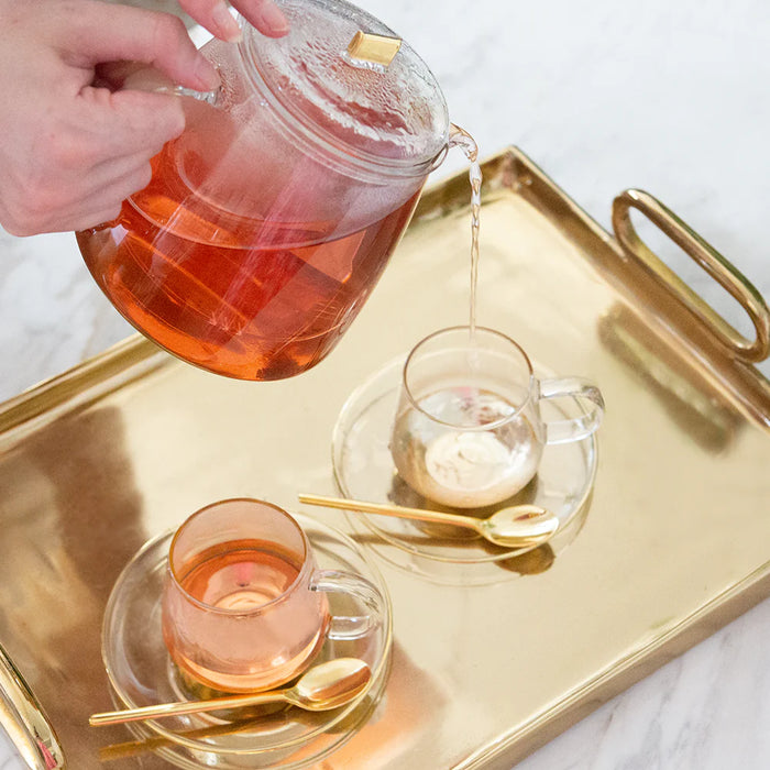 Cristina Re |  Estelle Glass Teacup & Saucer Set of 2
