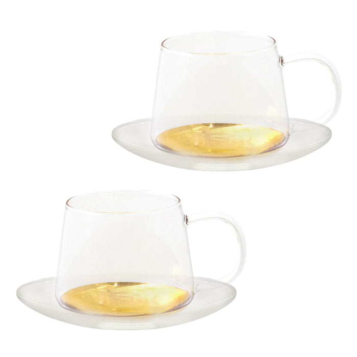 Cristina Re |  Estelle Glass Teacup & Saucer Set of 2
