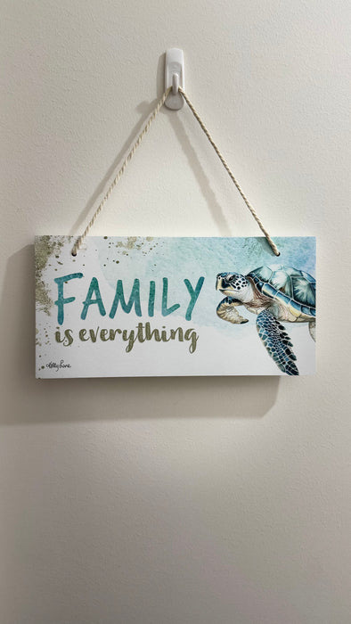 Hanging Plaque Aqua Turtle - 15x30cm