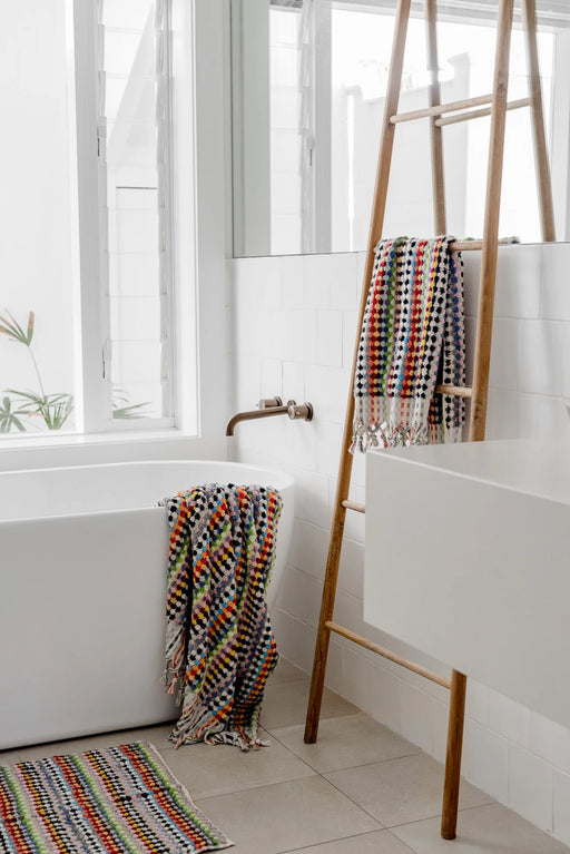 Multicoloured Pompom Bathroom Set - Lozza’s Gifts & Homewares 