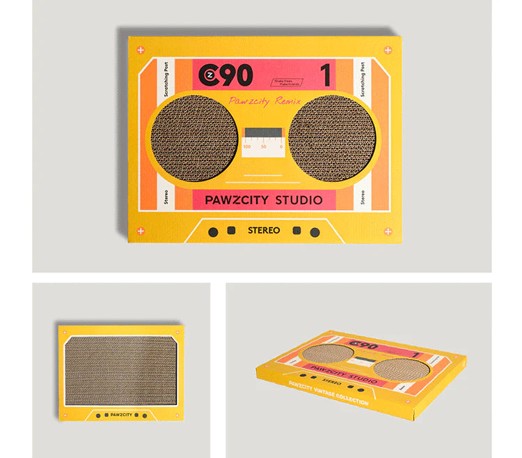 PAWZCITY | Vintage Tape Cat Scratching Board - B - Lozza’s Gifts & Homewares 