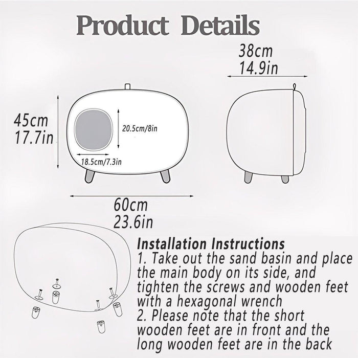 Makesure Cat litter Box Cat Litter Tray - White