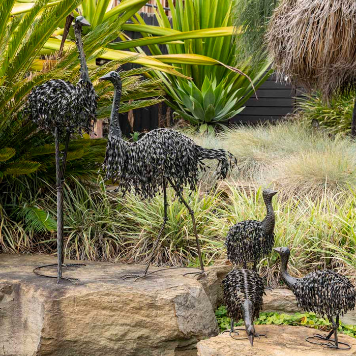 Set 3 Emu Chicks Garden Statues Assorted 28x46cm