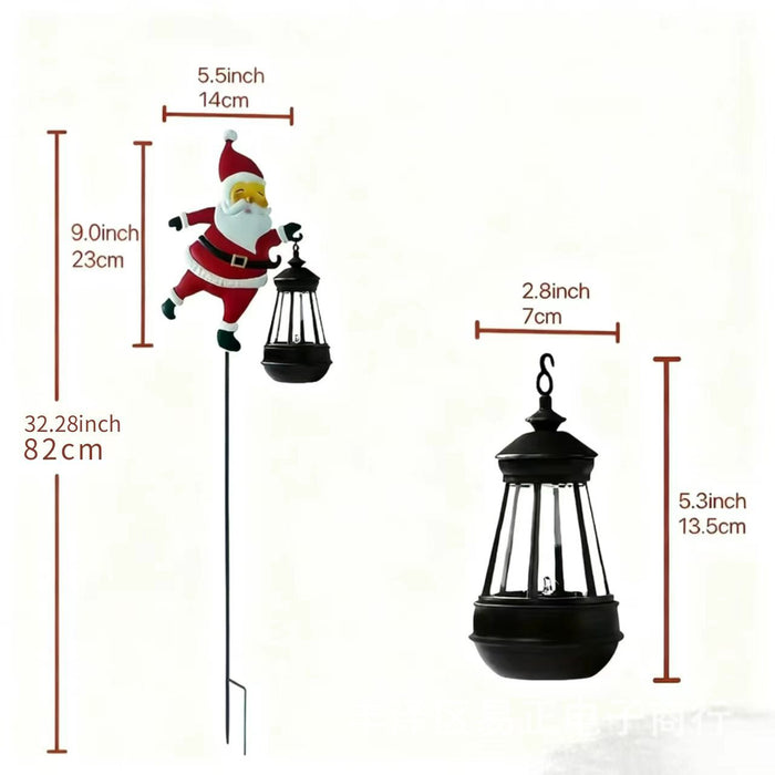 Solar Powered Christmas Garden Stake - Metal Santa with Watering Can &  LED Waterfall - 82cm Outdoor Yard Decoration