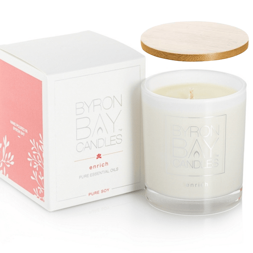 Byron Bay Scented Pure Soy Candles 50hr Gift Boxed - Enrich - Lozza’s Gifts & Homewares 