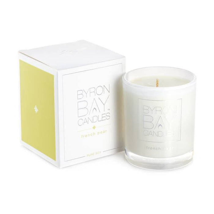 Byron Bay Scented Pure Soy Candles 50hr Gift Boxed - French Pear - Lozza’s Gifts & Homewares 