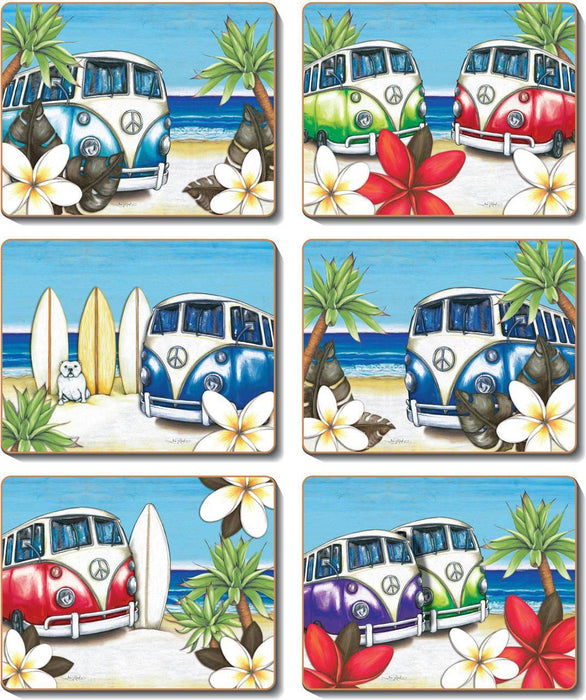 Cinnamon Beach Kombi Coasters Set of 6 - Lozza’s Gifts & Homewares 