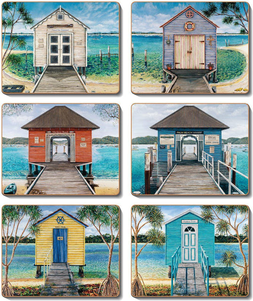 Cinnamon Boathouses Coasters Set of 6 - Lozza’s Gifts & Homewares 