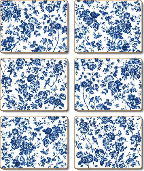 Cinnamon French Rose Toile Coasters - Set of 4 - Lozza’s Gifts & Homewares 