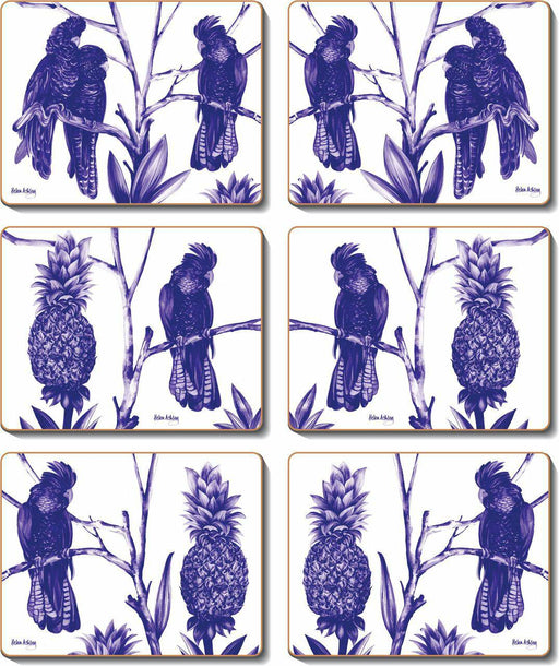 Cinnamon Pineapple Blues Placemats Set of 6 - Lozza’s Gifts & Homewares 