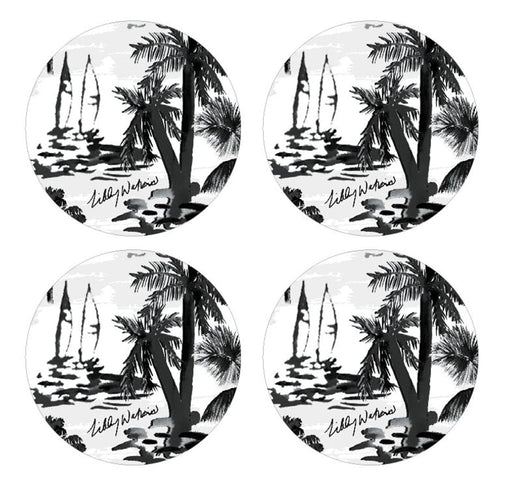 Cinnamon Round Calypso Capri Ink Glass Coasters Set of 4 - Lozza’s Gifts & Homewares 