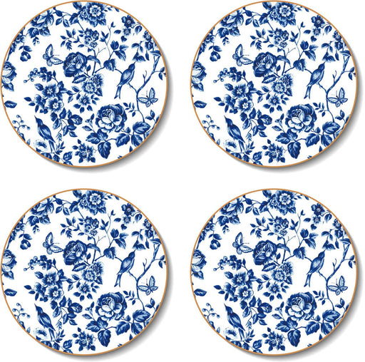 Cinnamon Round French Rose Toile Coasters Set of 4 - Lozza’s Gifts & Homewares 
