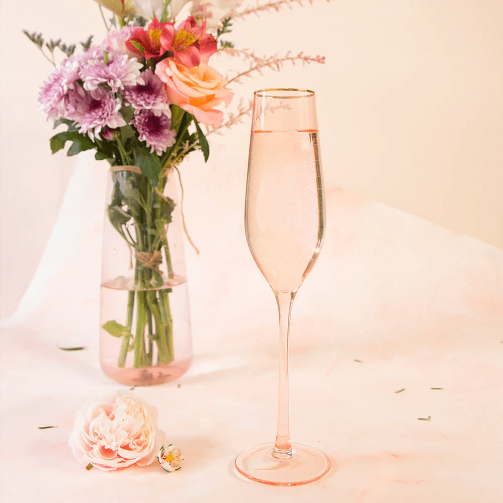 Cristina Re | Champagne Flute Rose Crystal Set of 2