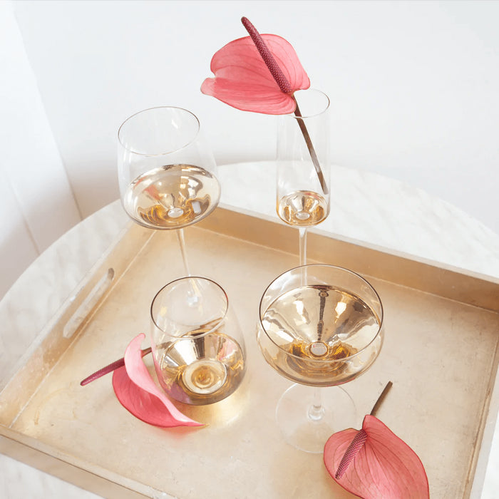 Wine Glass Estelle Gold Set of 2 - Lozza’s Gifts & Homewares 