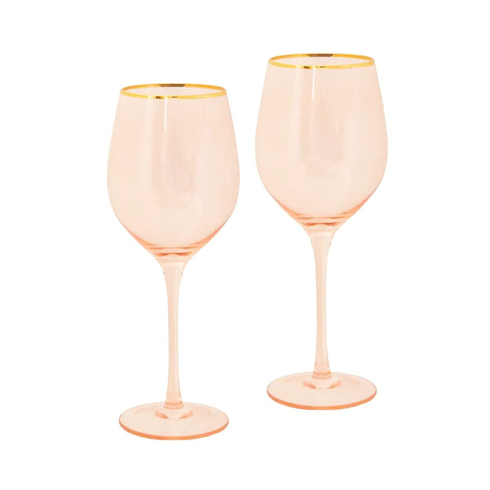 Wine Glass Rose Crystal - Set of 2 - Lozza’s Gifts & Homewares 