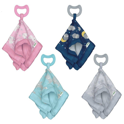 Snuggle Blankie Teether made from Organic Cotton - 3mo+ - Lozza’s Gifts & Homewares 