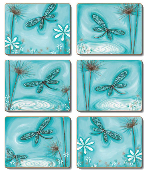 Cinnamon Coasters Dragonfly Dreams set of 6 - Lozza’s Gifts & Homewares 