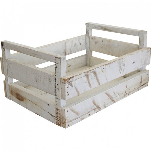 Boxes With Handles White Wash S/3 - Lozza’s Gifts & Homewares 
