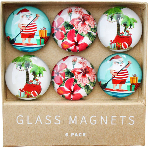Glass Magnets Holiday Santa S/6 - Lozza’s Gifts & Homewares 