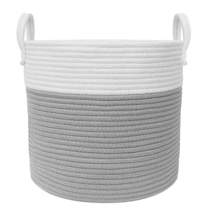 100% Cotton Rope Hamper - Medium - Grey - Lozza’s Gifts & Homewares 
