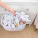 100% Cotton Rope Nappy Caddy - Small - Blush/White - Lozza’s Gifts & Homewares 