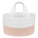 100% Cotton Rope Nappy Caddy - Small - Blush/White - Lozza’s Gifts & Homewares 
