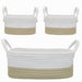 3pc Storage Set - Natural/White - Lozza’s Gifts & Homewares 