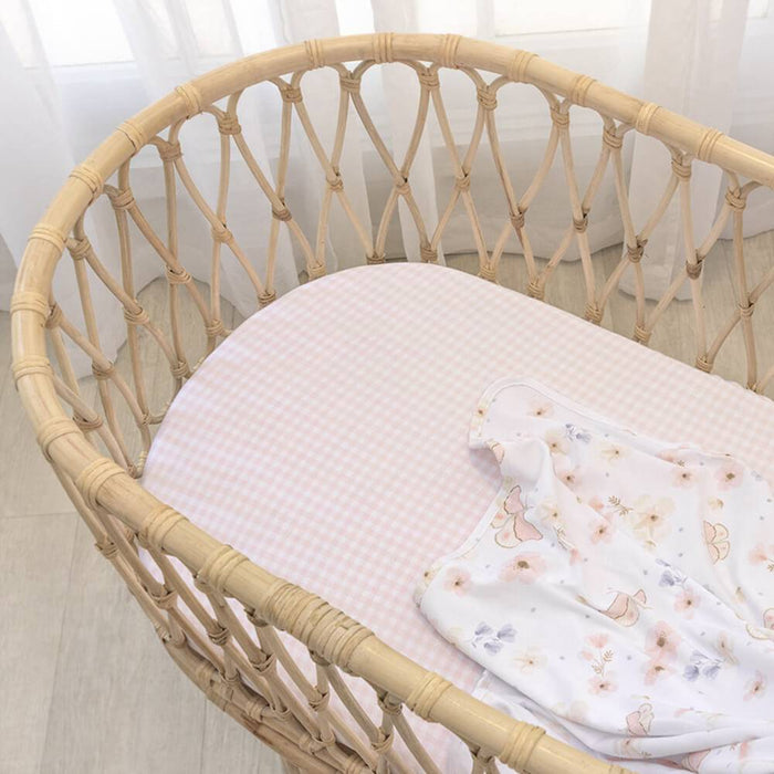 2pk Bassinet Fitted Sheets - Butterfly Garden - Lozza’s Gifts & Homewares 