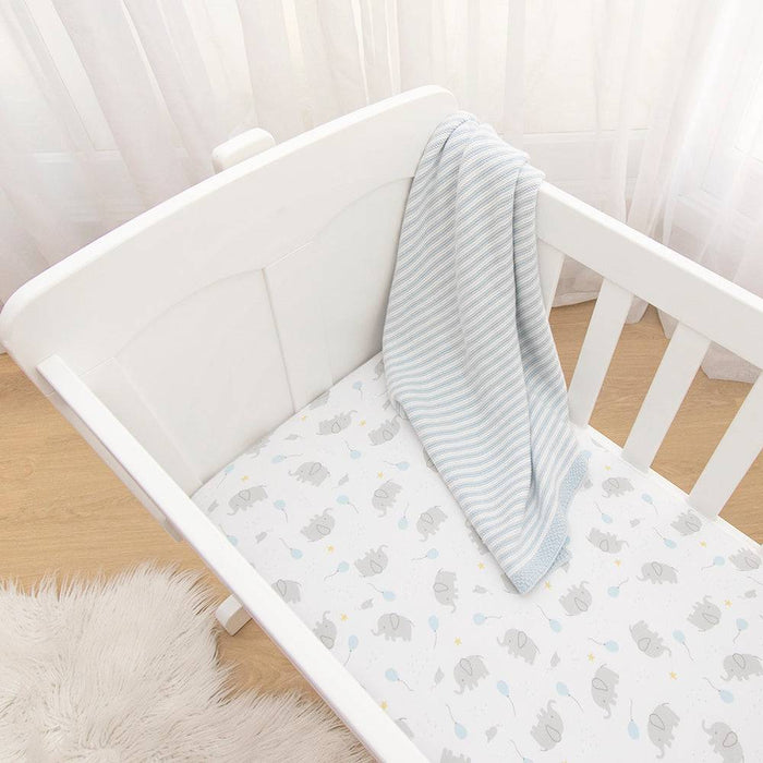 Jersey Bassinet Fitted Sheet 2 Pack - Mason/Confetti - Lozza’s Gifts & Homewares 