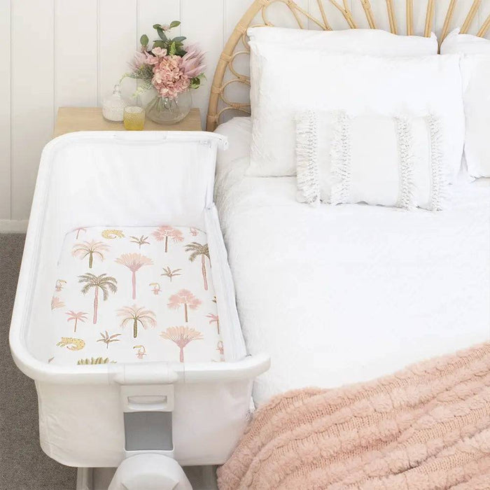 2pk Bedside Bassinet Fitted Sheet - Tropical Mia - Lozza’s Gifts & Homewares 