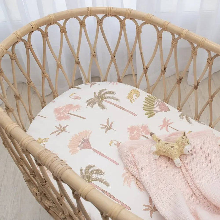 2pk Bedside Bassinet Fitted Sheet - Tropical Mia - Lozza’s Gifts & Homewares 