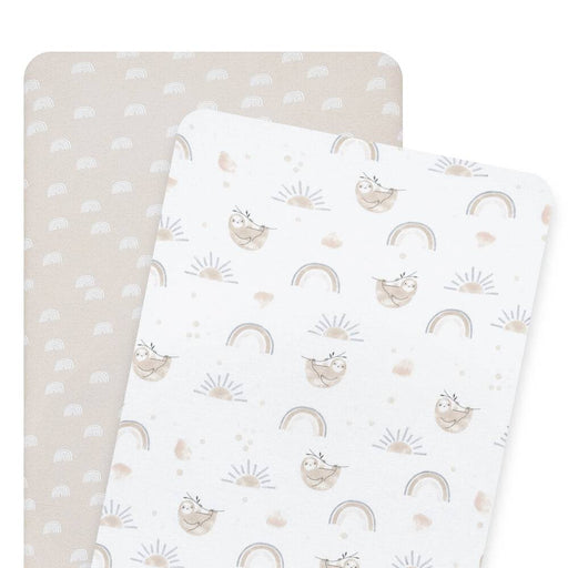 2pk Bedside Co-Sleeper Fitted Sheets - Happy Sloth - Lozza’s Gifts & Homewares 