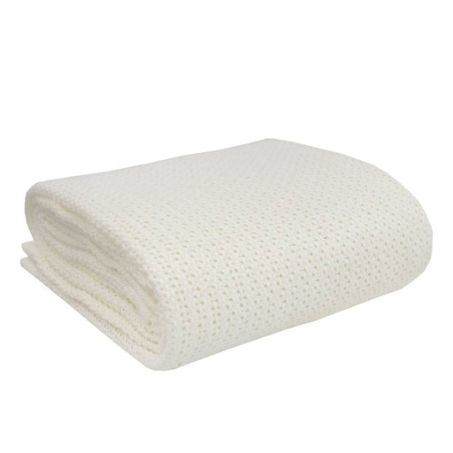 Organic Bassinet/Cradle Cellular Blanket - Natural White - Lozza’s Gifts & Homewares 