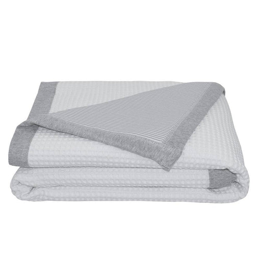 Cot Waffle Blanket - Grey Stripe - Lozza’s Gifts & Homewares 