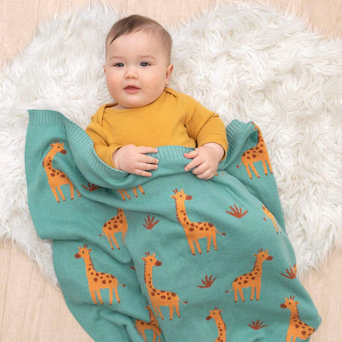 100% Cotton Whimsical Giraffe Baby Blanket - Lozza’s Gifts & Homewares 