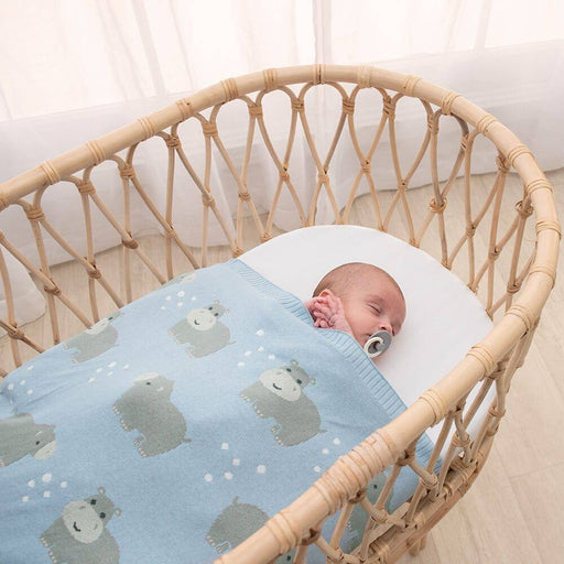 100% Cotton Whimsical Hippo Baby Blanket - Lozza’s Gifts & Homewares 