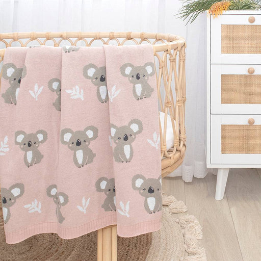 Australiana Baby Blanket - Koala/Blush - Lozza’s Gifts & Homewares 