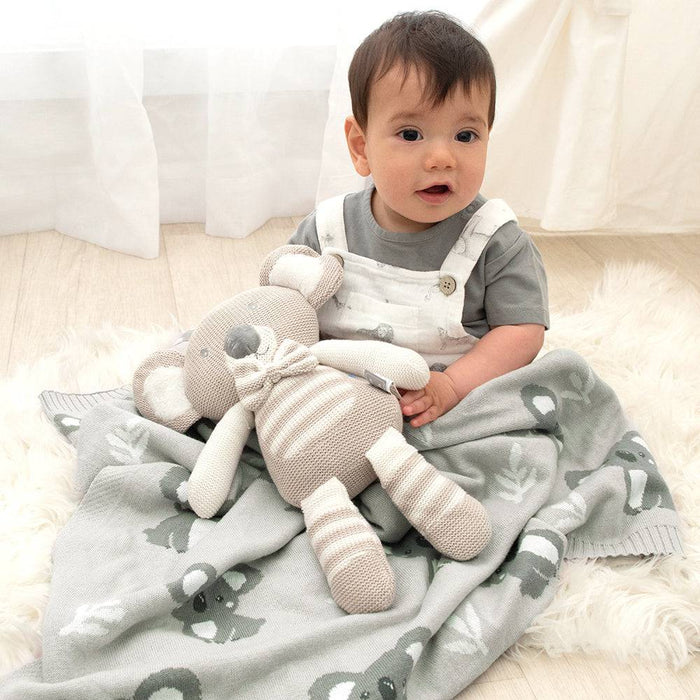 Australiana Baby Blanket - Koala/Grey - Lozza’s Gifts & Homewares 