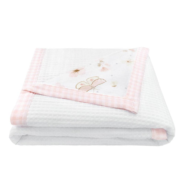 Cot Waffle Blanket - Butterfly Garden - Lozza’s Gifts & Homewares 